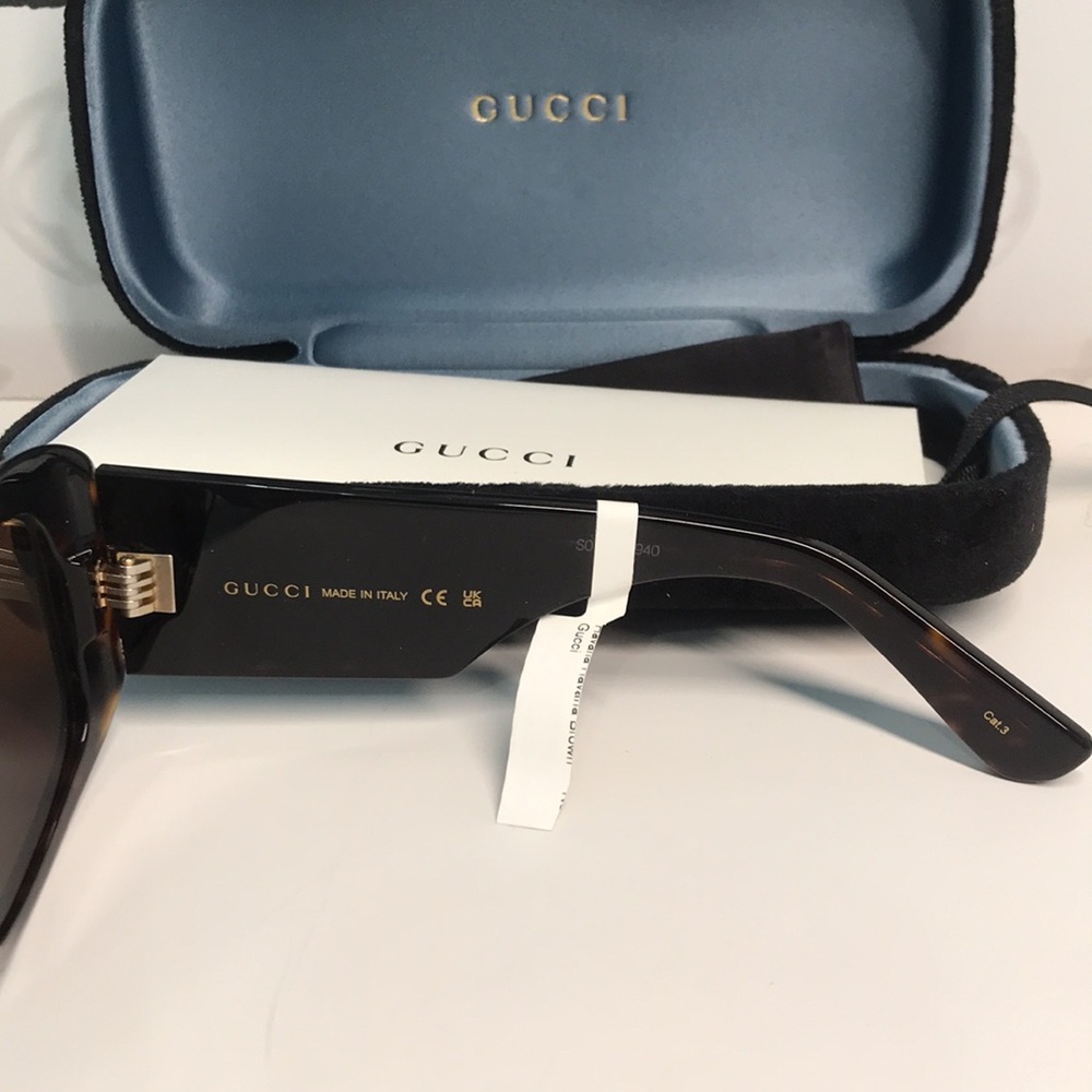 New Authentic Gucci Tortoiseshell Sunglasses GG1080s 002 - Picture 9 of 15